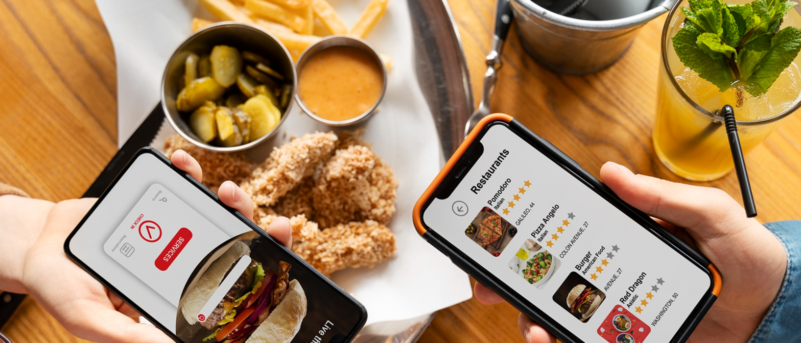 Customer ordering food online from restaurant website