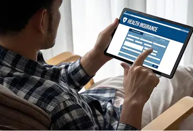 Tablet with insurance form