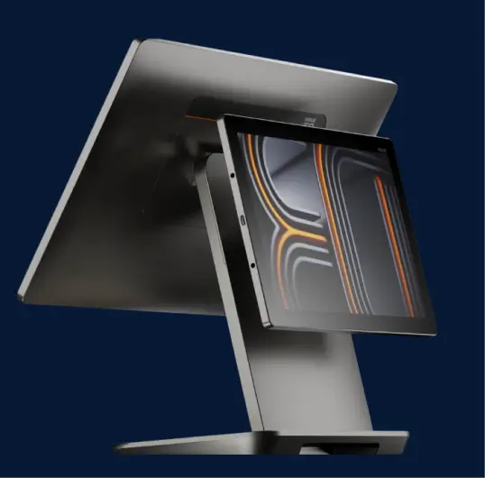 Restaurant pos system touchscreen with dark background